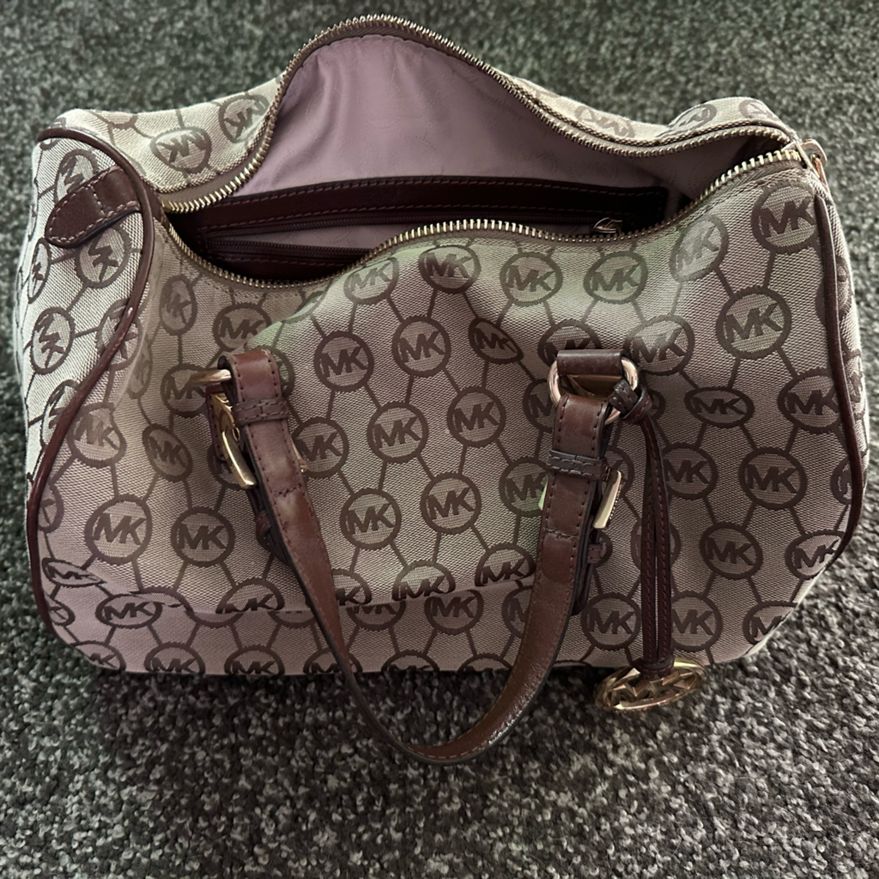 Michael Kors Tan-Brown Monogram Bag